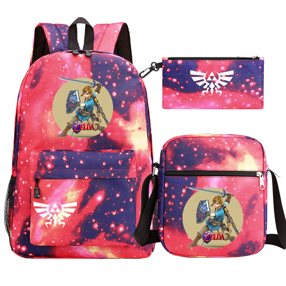 Zelda SchoolBag Backpack Shoulder Bag Book Pencil Bags 3pcs Set