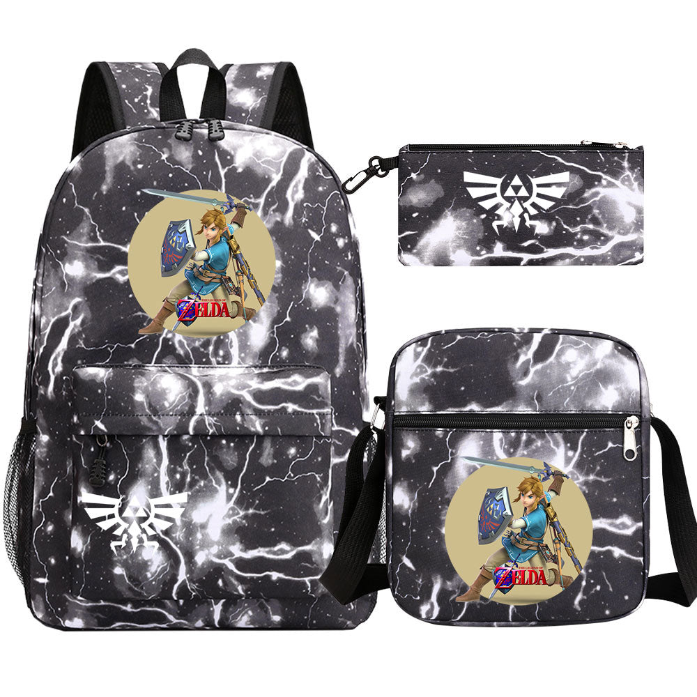 Zelda SchoolBag Backpack Shoulder Bag Book Pencil Bags 3pcs Set