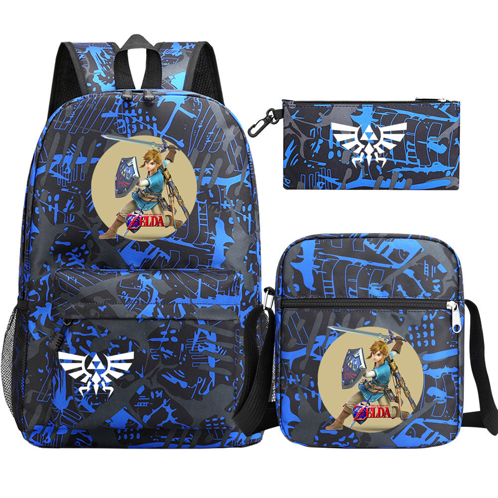 Zelda SchoolBag Backpack Shoulder Bag Book Pencil Bags 3pcs Set