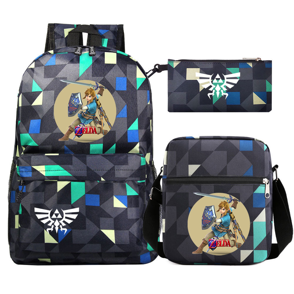 Zelda SchoolBag Backpack Shoulder Bag Book Pencil Bags 3pcs Set