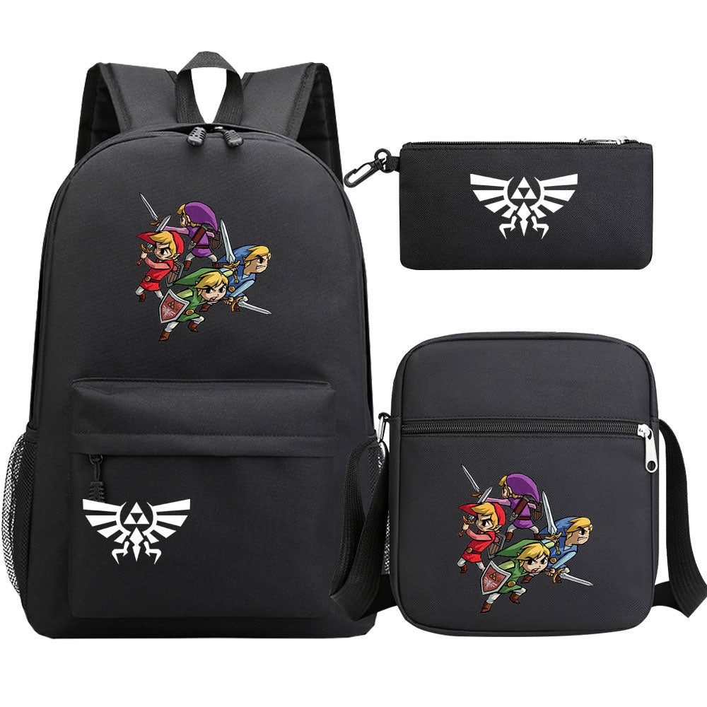 Zelda SchoolBag Backpack Shoulder Bag Book Pencil Bags 3pcs Set