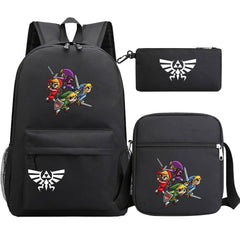 Zelda SchoolBag Backpack Shoulder Bag Book Pencil Bags 3pcs Set