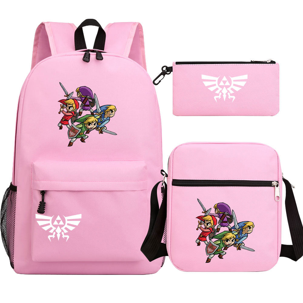 Zelda SchoolBag Backpack Shoulder Bag Book Pencil Bags 3pcs Set
