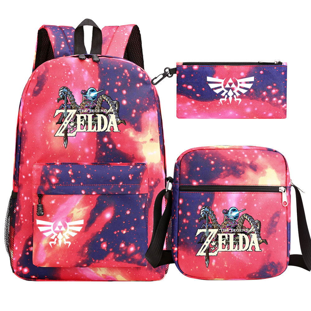 Zelda SchoolBag Backpack Shoulder Bag Book Pencil Bags 3pcs Set
