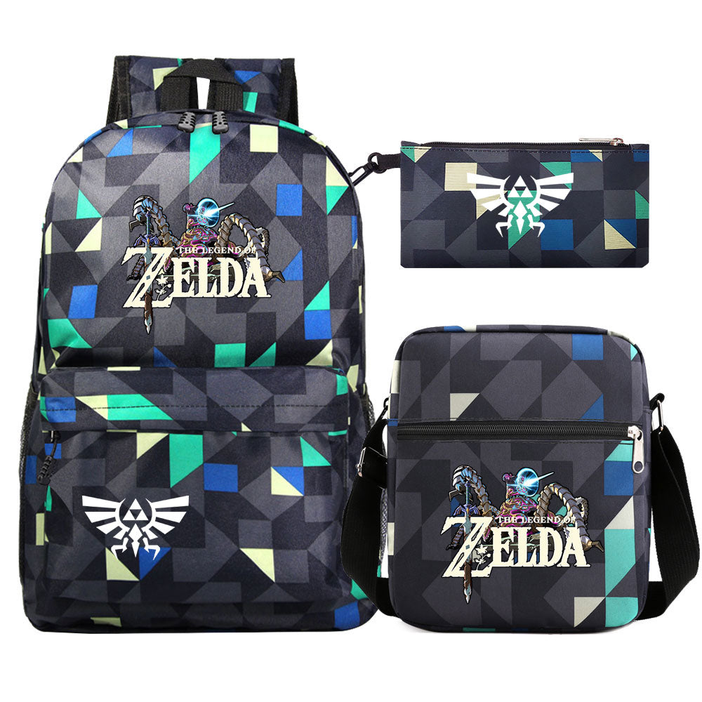 Zelda SchoolBag Backpack Shoulder Bag Book Pencil Bags 3pcs Set