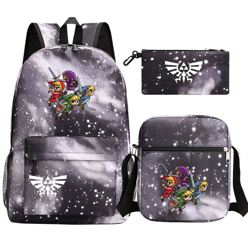 Zelda SchoolBag Backpack Shoulder Bag Book Pencil Bags 3pcs Set