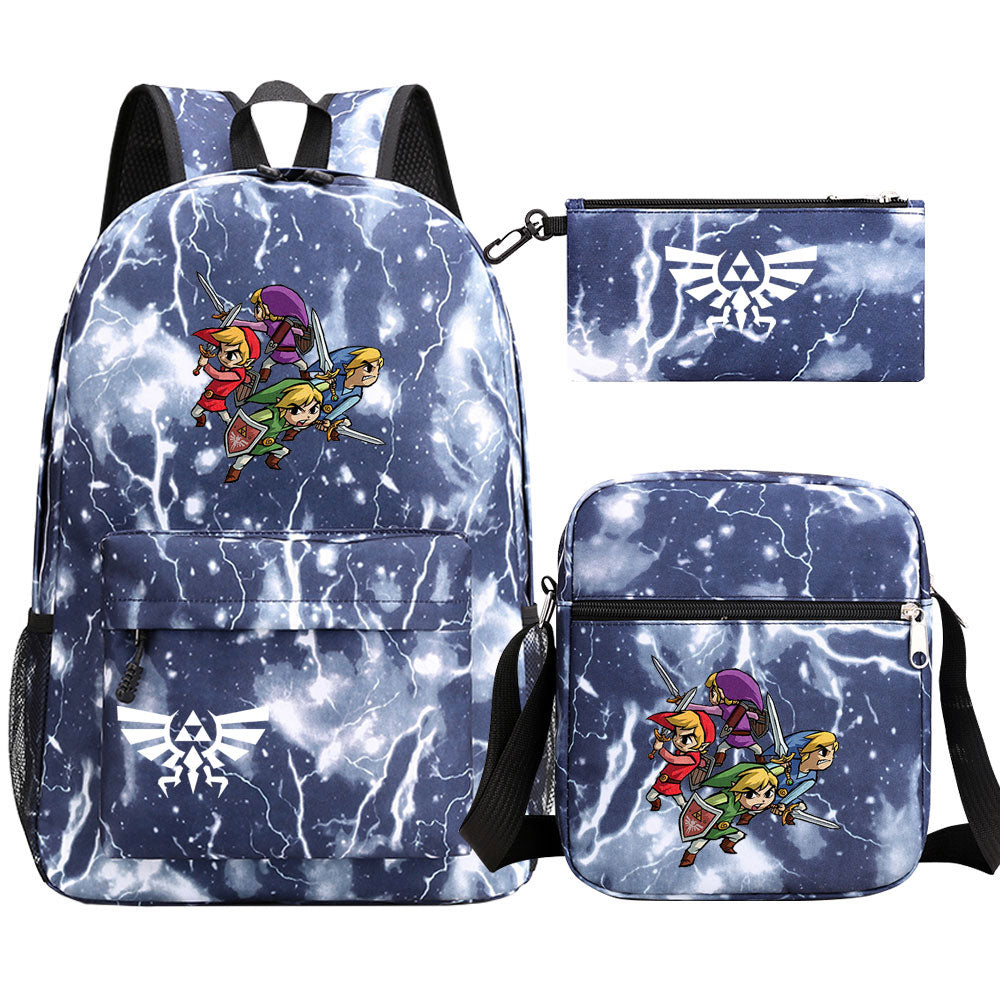Zelda SchoolBag Backpack Shoulder Bag Book Pencil Bags 3pcs Set