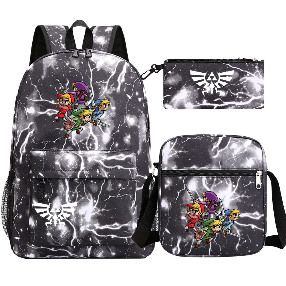 Zelda SchoolBag Backpack Shoulder Bag Book Pencil Bags 3pcs Set