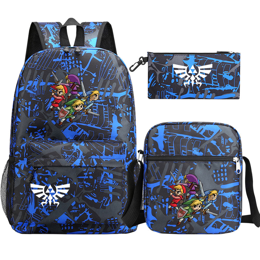 Zelda SchoolBag Backpack Shoulder Bag Book Pencil Bags 3pcs Set