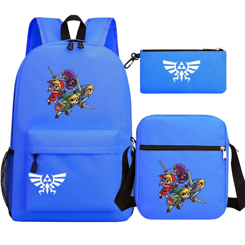 Zelda SchoolBag Backpack Shoulder Bag Book Pencil Bags 3pcs Set