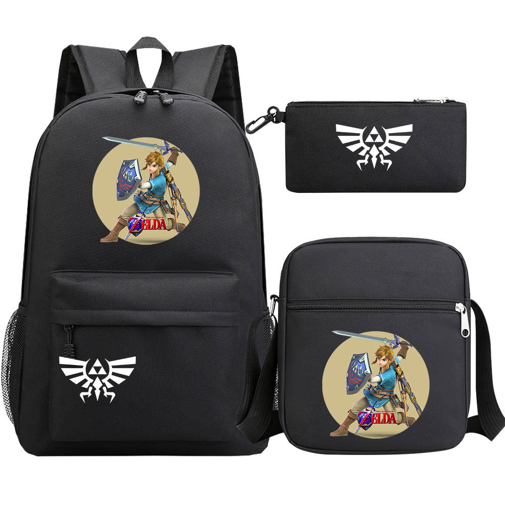 Zelda SchoolBag Backpack Shoulder Bag Book Pencil Bags 3pcs Set