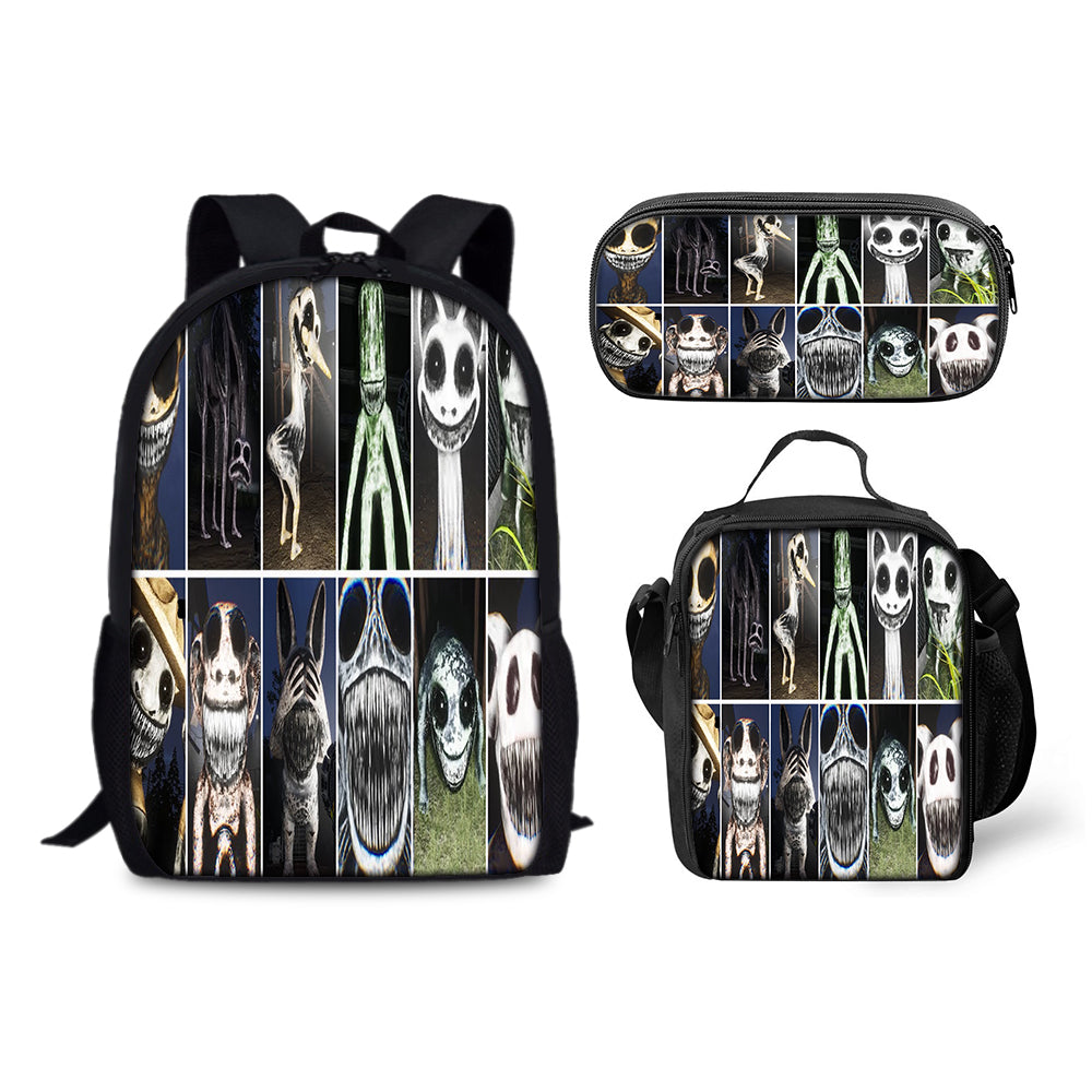 Zoonomaly Schoolbag Backpack Lunch Bag Pencil Case 3pcs Set Gift for Kids Students