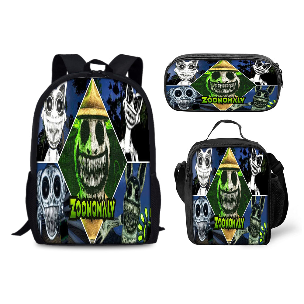 Zoonomaly Schoolbag Backpack Lunch Bag Pencil Case 3pcs Set Gift for Kids Students