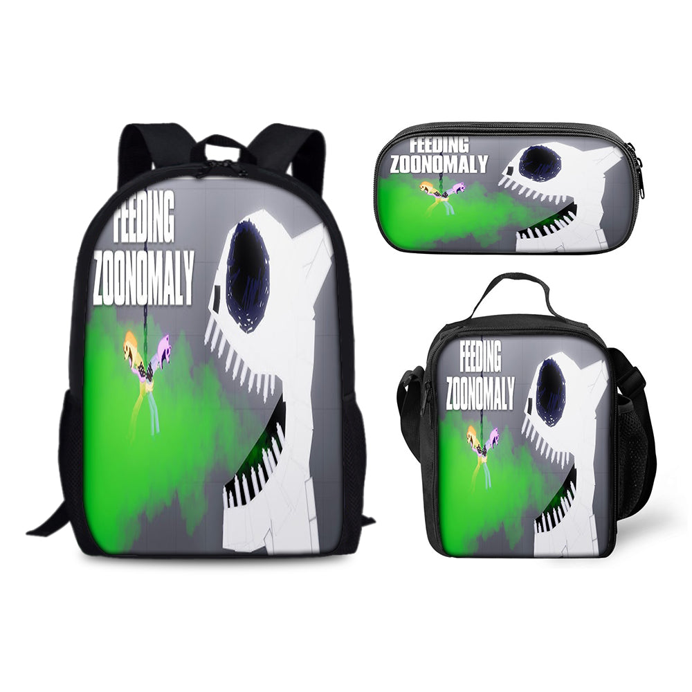Zoonomaly Schoolbag Backpack Lunch Bag Pencil Case 3pcs Set Gift for Kids Students
