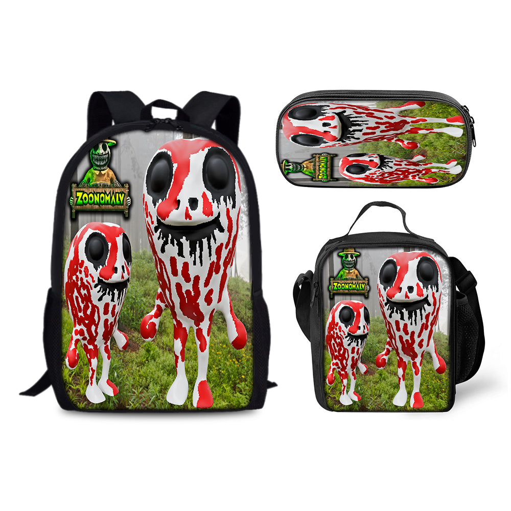 Zoonomaly Schoolbag Backpack Lunch Bag Pencil Case 3pcs Set Gift for Kids Students