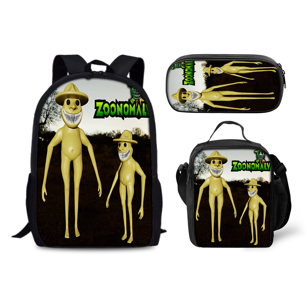 Zoonomaly Schoolbag Backpack Lunch Bag Pencil Case 3pcs Set Gift for Kids Students