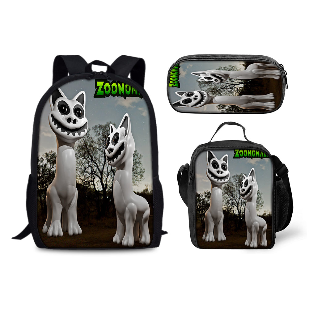 Zoonomaly Schoolbag Backpack Lunch Bag Pencil Case 3pcs Set Gift for Kids Students