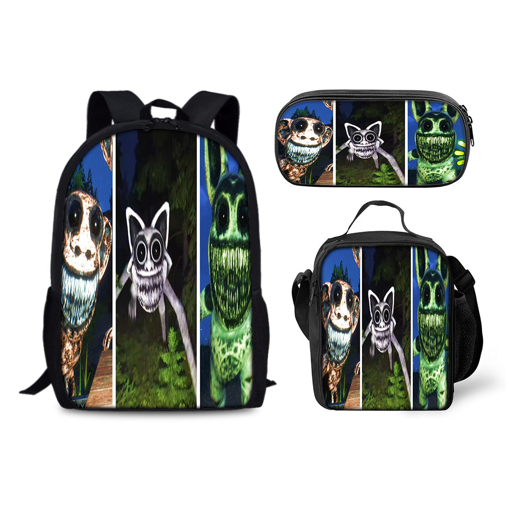 Zoonomaly Schoolbag Backpack Lunch Bag Pencil Case 3pcs Set Gift for Kids Students