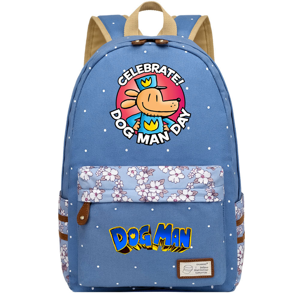 Dog Man Fashion Canvas Travel Backpack School Bag