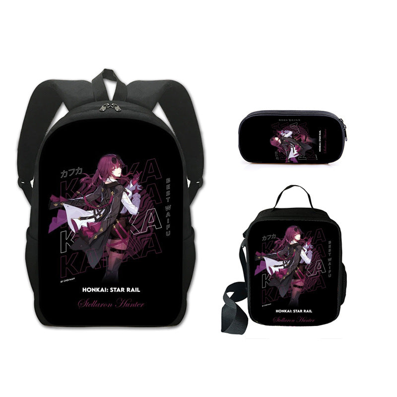 Honkai Impact 3 Schoolbag Backpack Lunch Bag Pencil Case 3pcs Set Gift for Kids Students