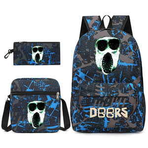 Roblox Doors SchoolBag Backpack Shoulder Bag Book Pencil Bags  3pcs Set