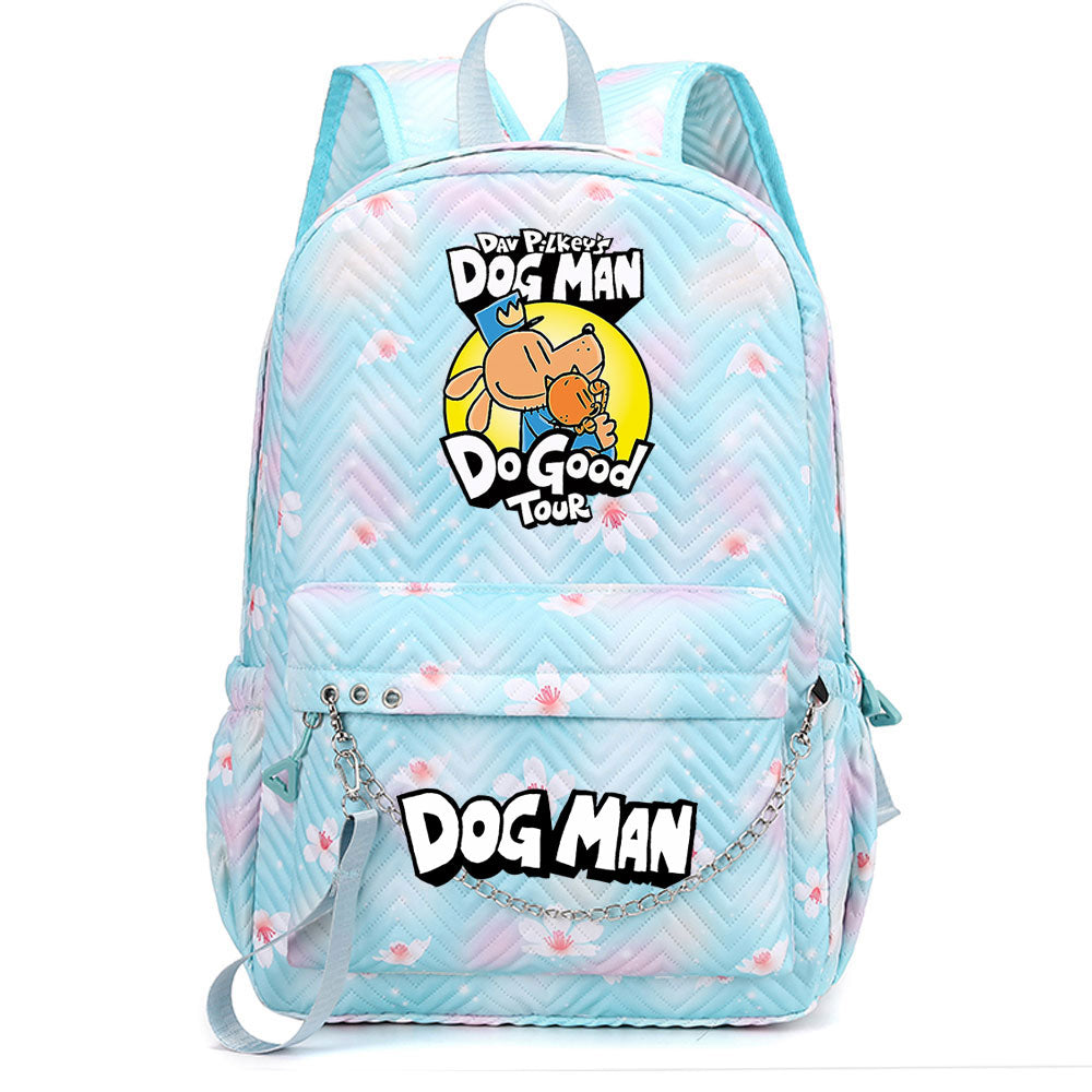 Dog Man USB Charging Backpack Shoolbag Notebook Bag Gifts for Kids Students