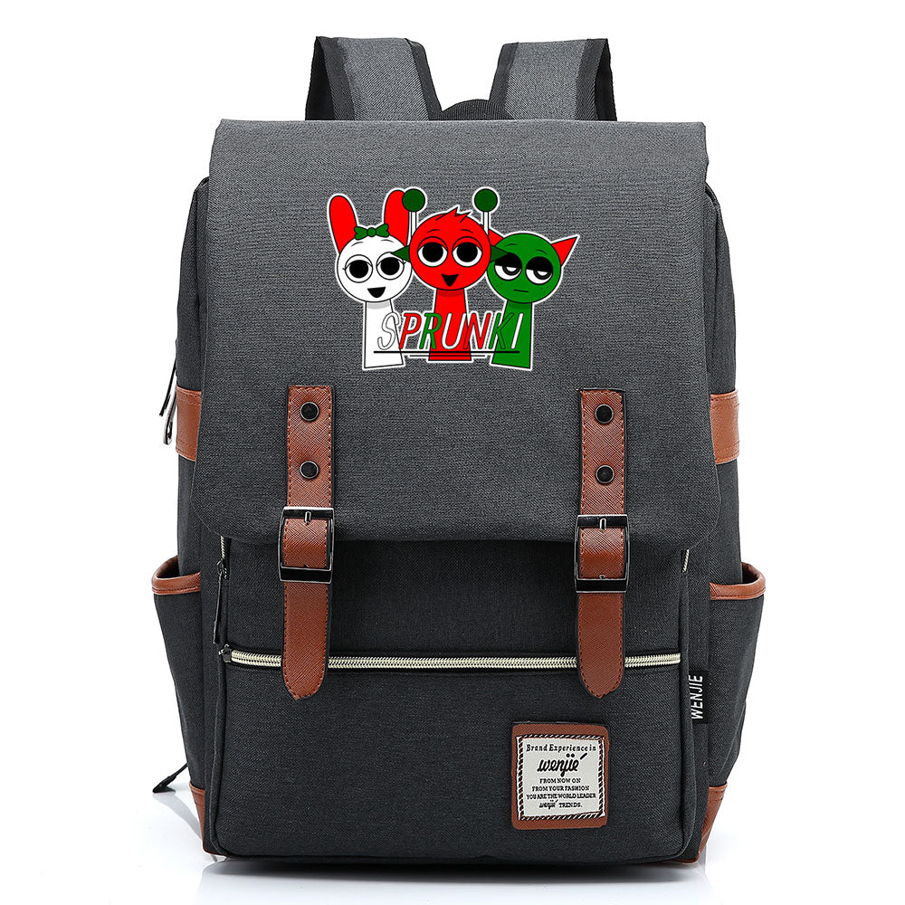 Sprunki Cosplay Canvas Travel Backpack School Bag