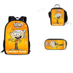 The Loud House Schoolbag Backpack Lunch Bag Pencil Case 3pcs Set Gift for Kids Students