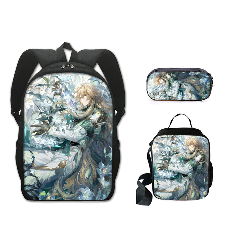 Honkai Impact 3 Schoolbag Backpack Lunch Bag Pencil Case 3pcs Set Gift for Kids Students