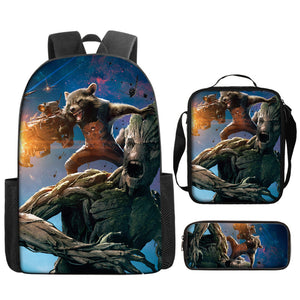Guardians of the Galaxy Schoolbag Backpack Lunch Bag Pencil Case 3pcs Set Gift for Kids Students