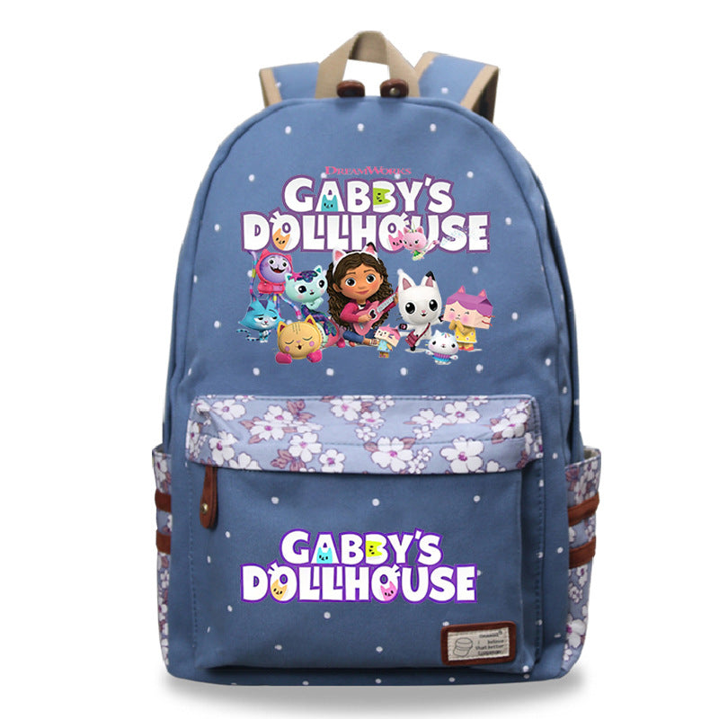 Gabby's Dollhouse Fashion Canvas Travel Backpack School Bag