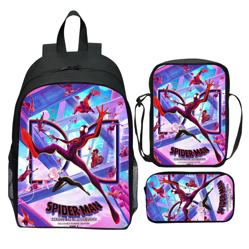 Spider Man  Across the Spider Verse Schoolbag Backpack Lunch Bag Pencil Case 3pcs Set Gift for Kids Students