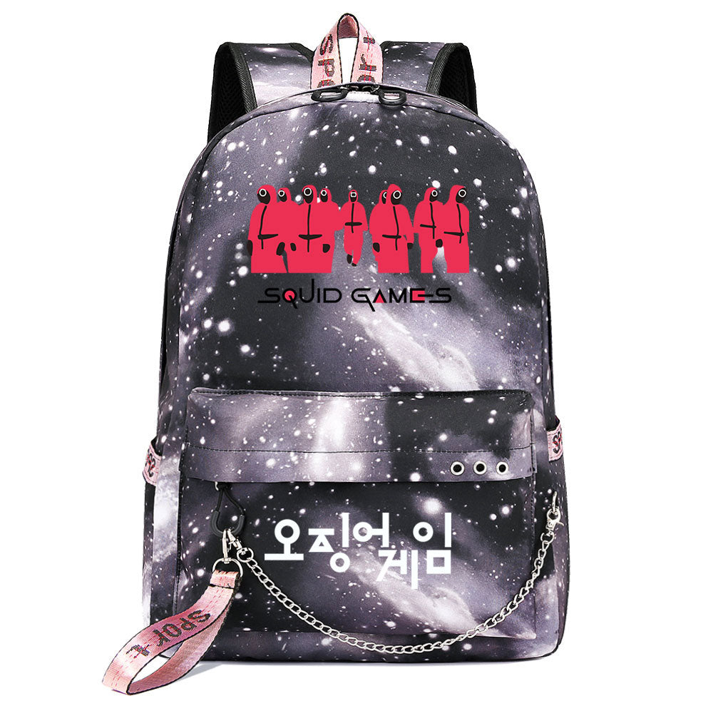 Squid Game USB Charging Backpack Shoolbag Notebook Bag Gifts for Kids Students