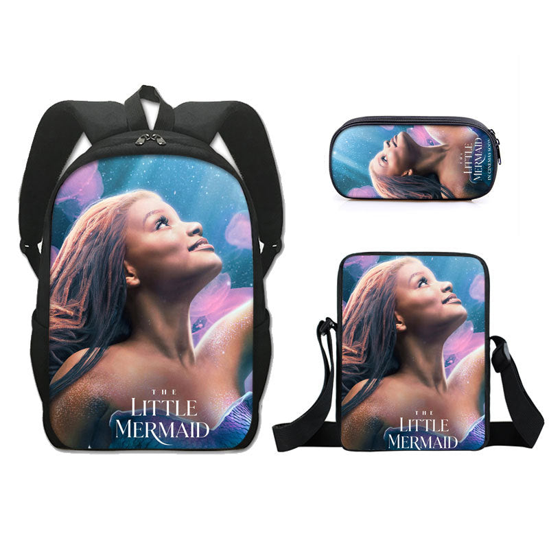 The Little Mermaid  Schoolbag Backpack Lunch Bag Pencil Case 3pcs Set Gift for Kids Students