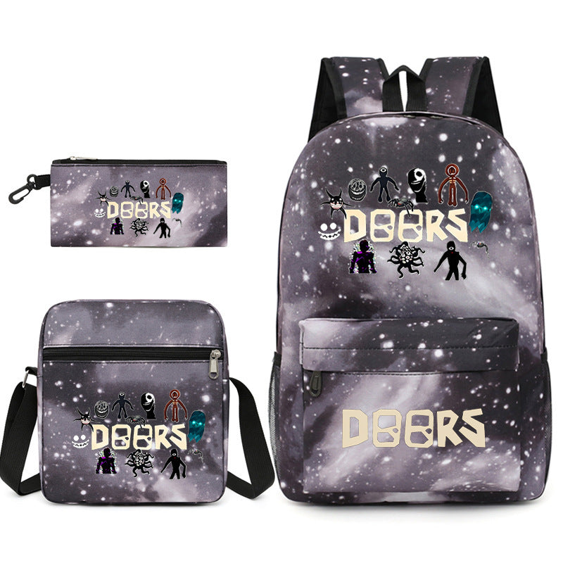 Roblox Doors SchoolBag Backpack Shoulder Bag Book Pencil Bags  3pcs Set