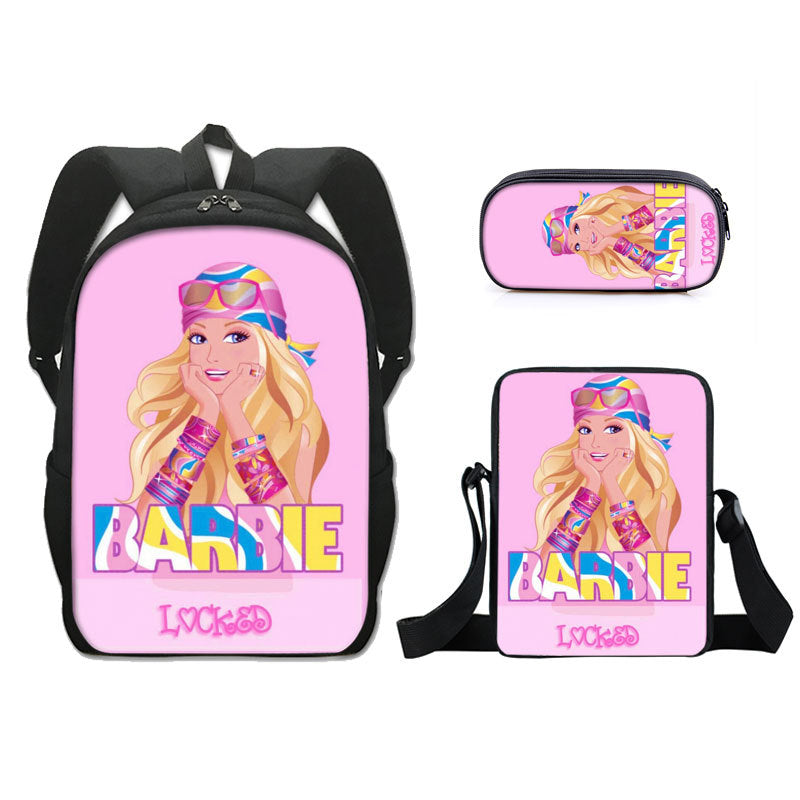 Barbie The Movie Schoolbag Backpack Lunch Bag Pencil Case 3pcs Set Gift for Kids Students
