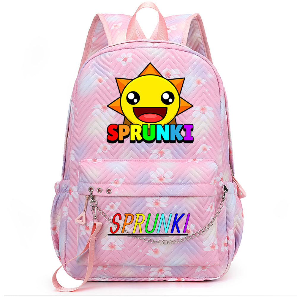 Sprunki USB Charging Backpack Shoolbag Notebook Bag Gifts for Kids Students