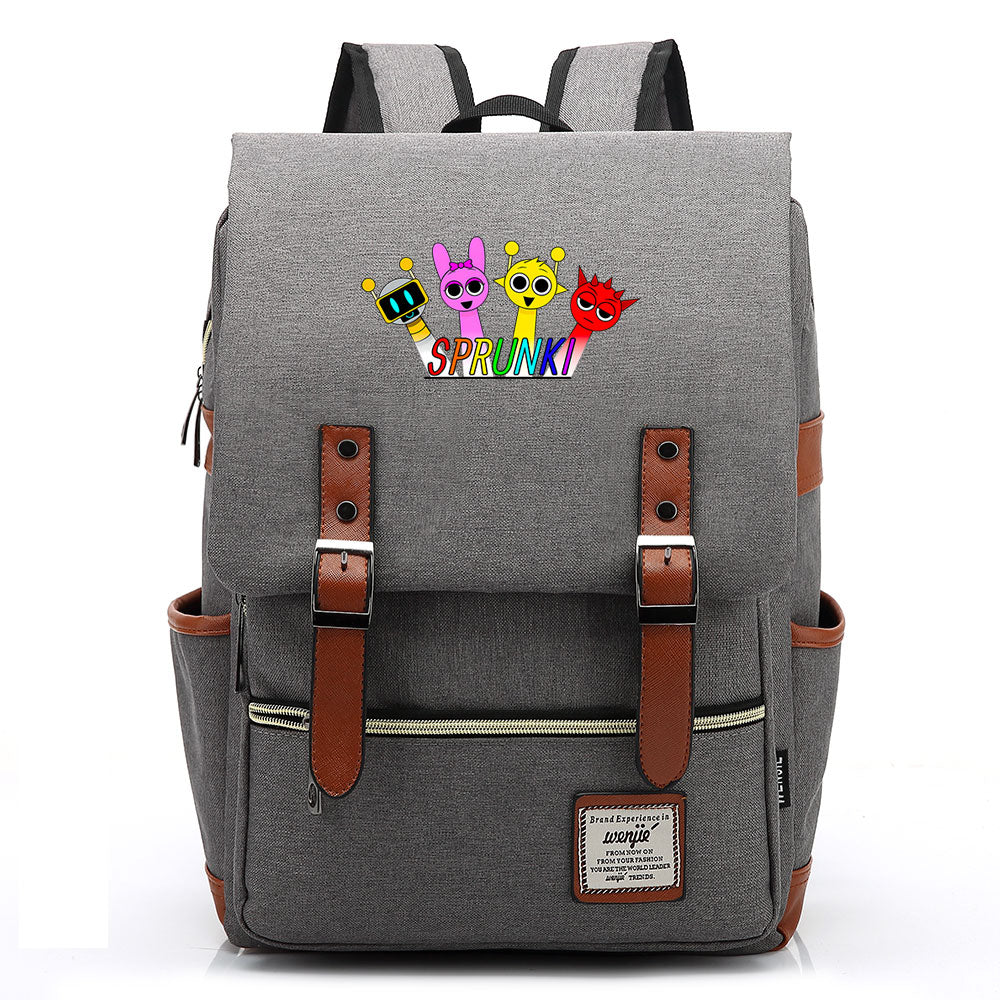 Sprunki Cosplay Canvas Travel Backpack School Bag