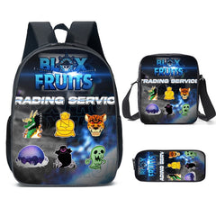Blox Fruits Schoolbag Backpack Lunch Bag Pencil Case 3pcs Set Gift for Kids Students