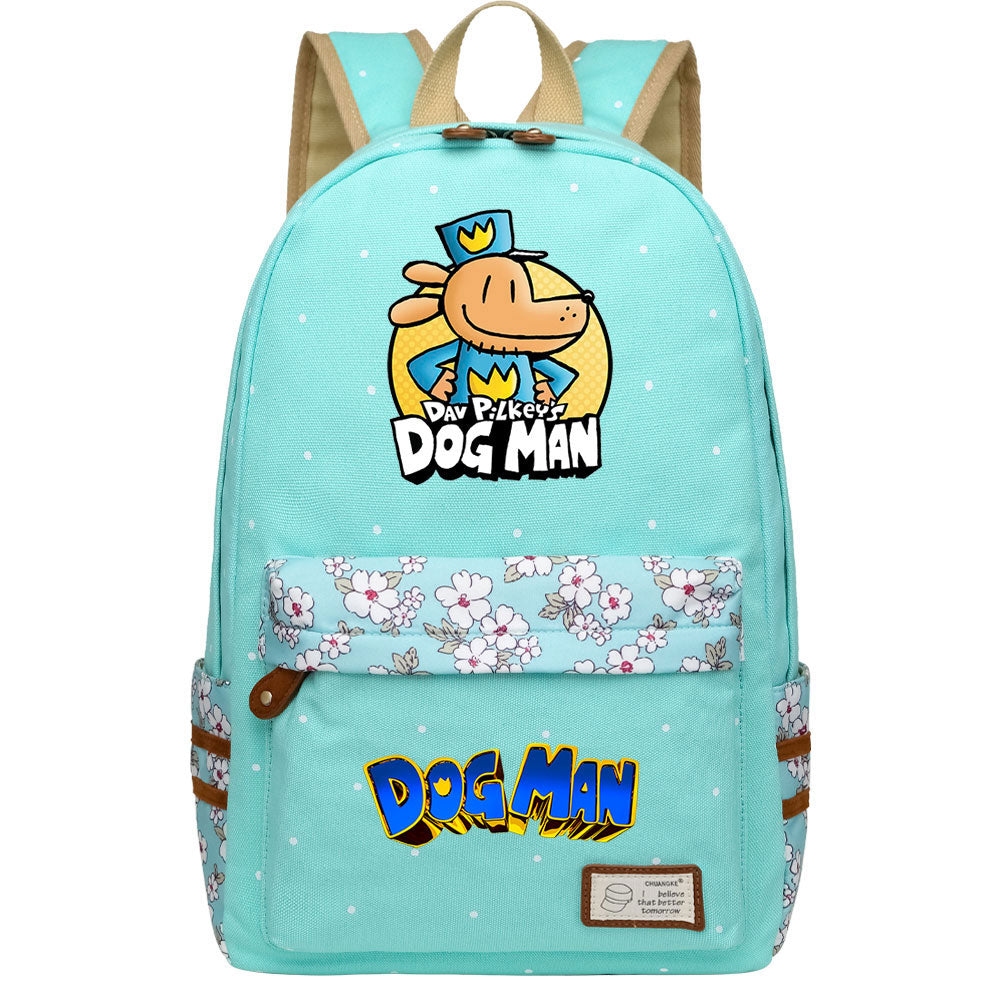 Dog Man Fashion Canvas Travel Backpack School Bag