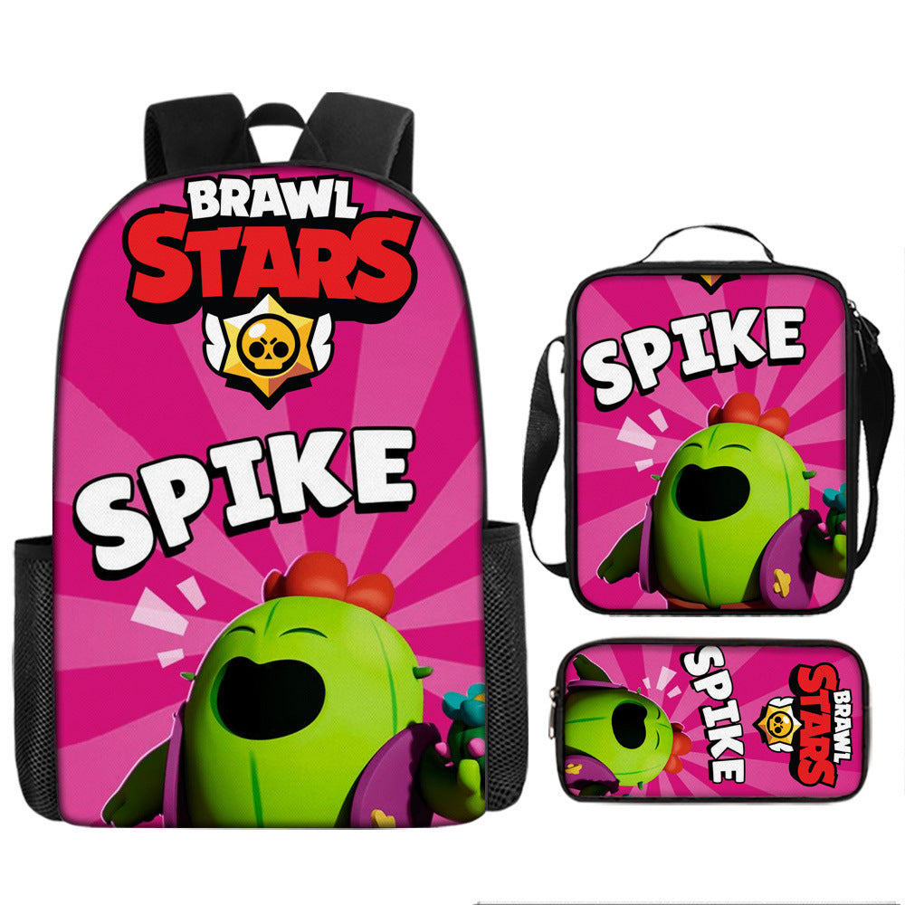 Brawl Stars Schoolbag Backpack Lunch Bag Pencil Case 3pcs Set Gift for Kids Students