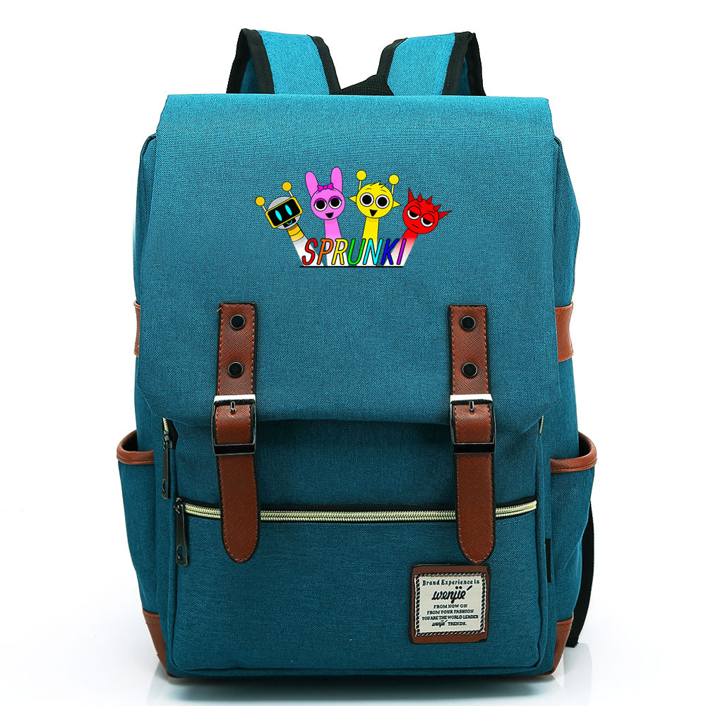 Sprunki Cosplay Canvas Travel Backpack School Bag