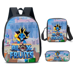 Blox Fruits Schoolbag Backpack Lunch Bag Pencil Case 3pcs Set Gift for Kids Students