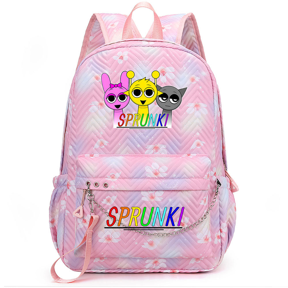 Sprunki USB Charging Backpack Shoolbag Notebook Bag Gifts for Kids Students