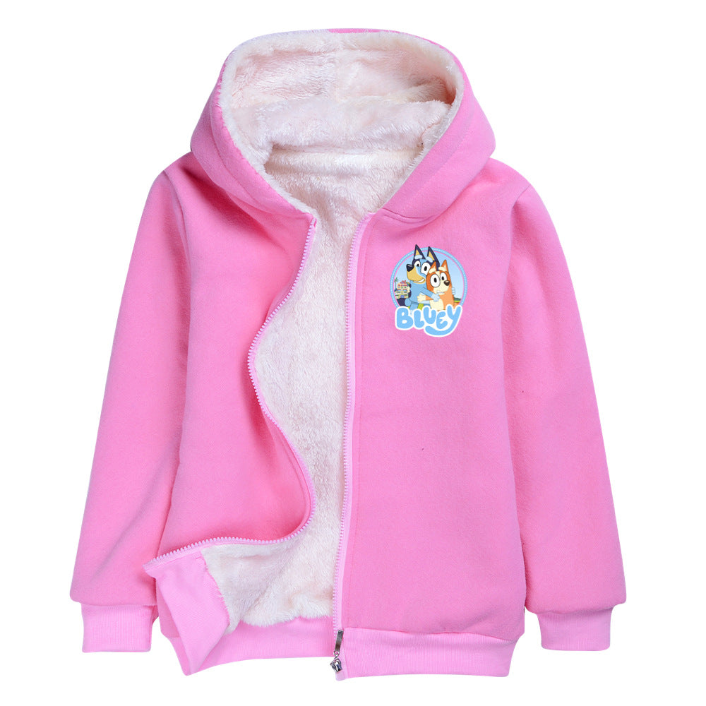Bluey Pullover Hoodie Sweatshirt Autumn Winter Unisex Sweater Zipper Jacket for Kids Boy Girls