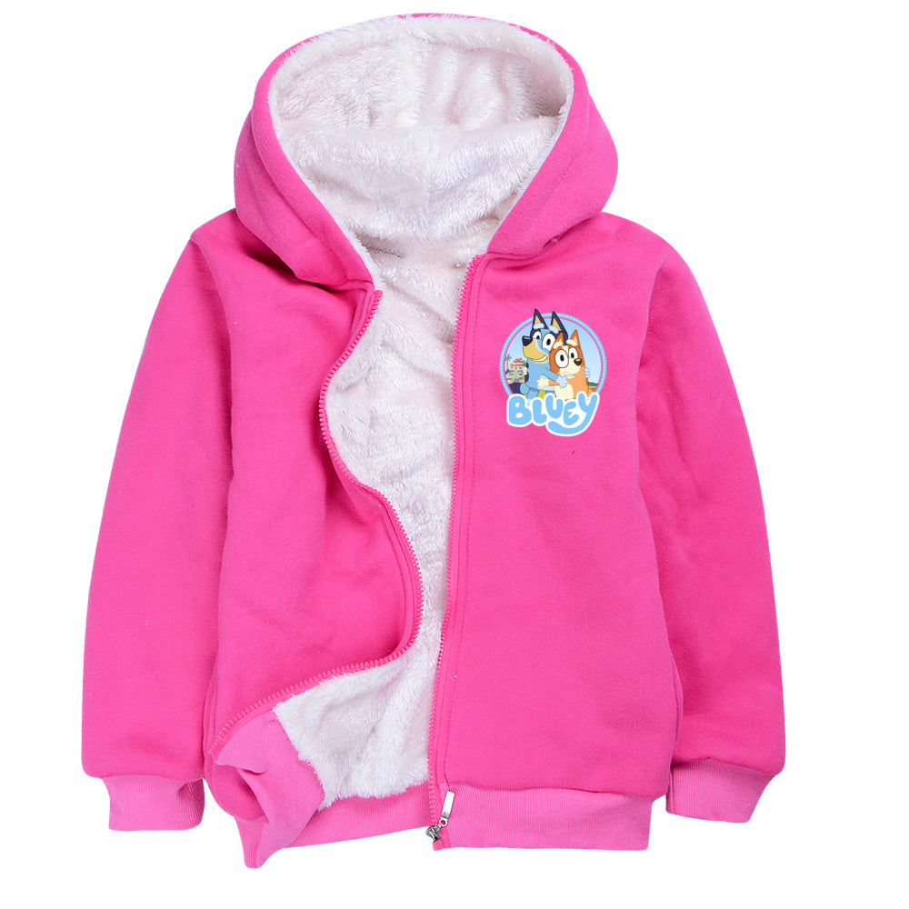 Bluey Pullover Hoodie Sweatshirt Autumn Winter Unisex Sweater Zipper Jacket for Kids Boy Girls