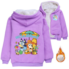 Bluey Pullover Hoodie Sweatshirt Autumn Winter Unisex Sweater Zipper Jacket for Kids Boy Girls