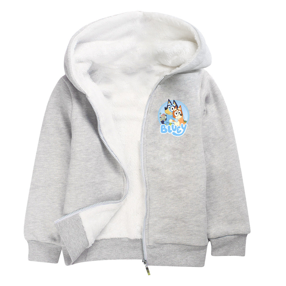 Bluey Pullover Hoodie Sweatshirt Autumn Winter Unisex Sweater Zipper Jacket for Kids Boy Girls
