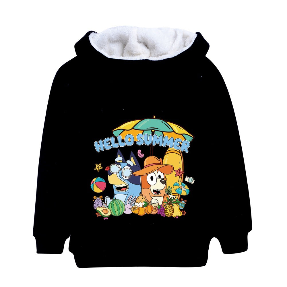 Bluey Pullover Hoodie Sweatshirt Autumn Winter Unisex Sweater Zipper Jacket for Kids Boy Girls