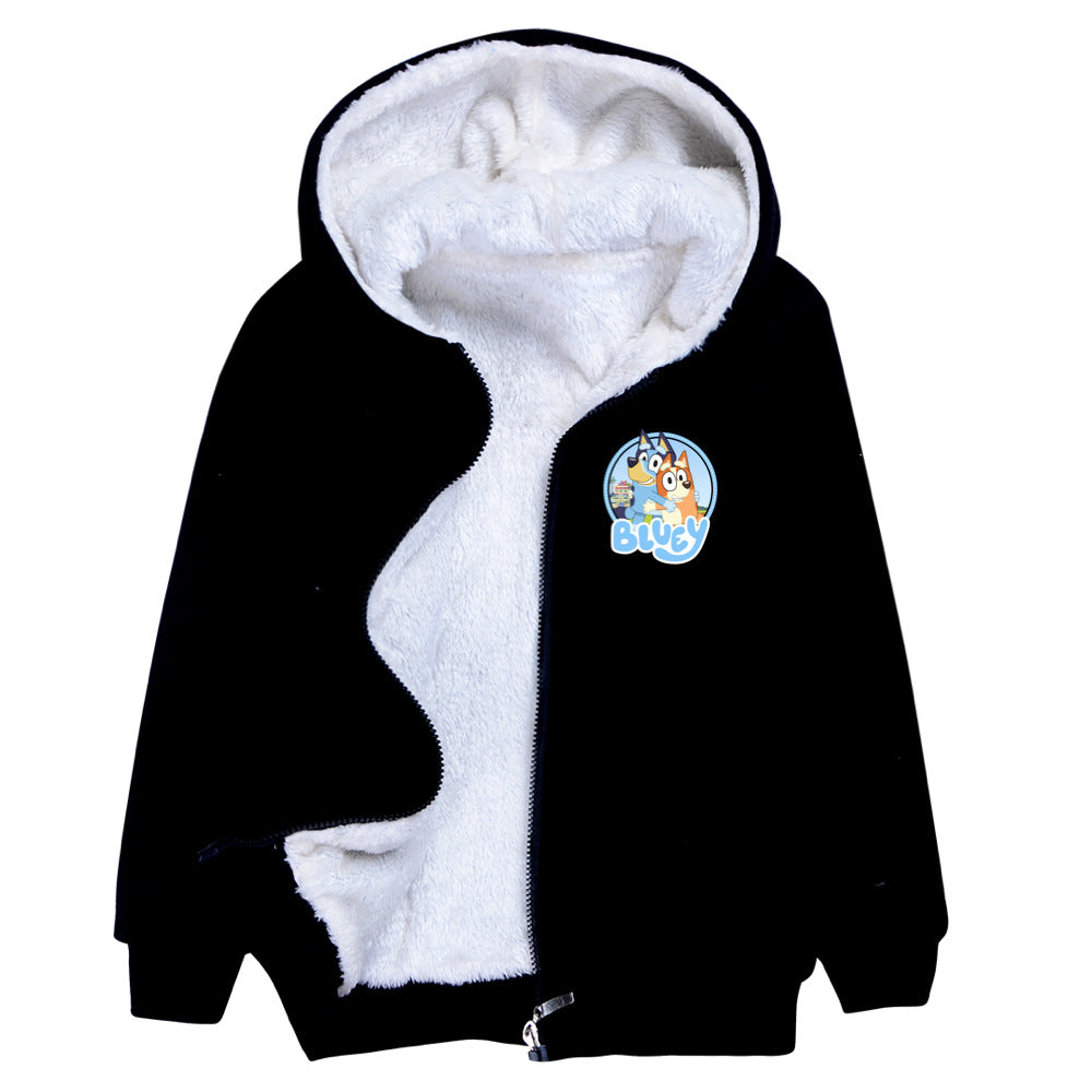 Bluey Pullover Hoodie Sweatshirt Autumn Winter Unisex Sweater Zipper Jacket for Kids Boy Girls